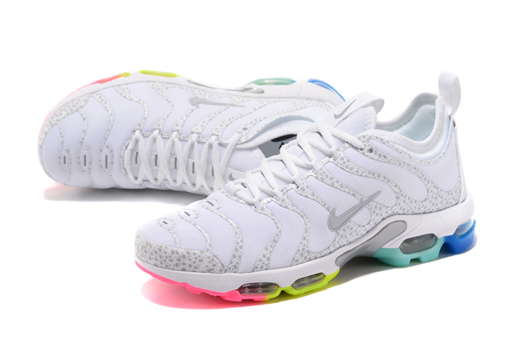 Men Nike Air Max Plus TN White Silver - Click Image to Close